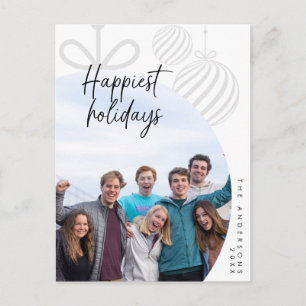 Happiest Holidays, Family Photo, Season Greeting Postcard