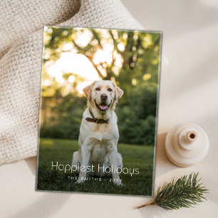 Happiest Holidays Funny Dog Photo Christmas Card