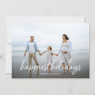 Happiest Holidays hand Written Photo christmas Holiday Card