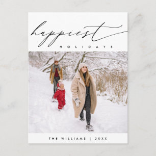 Happiest Holidays, Merry Christmas Family Photo Postcard