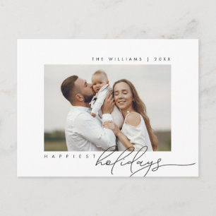 Happiest Holidays, Merry Christmas, Family Photo Postcard