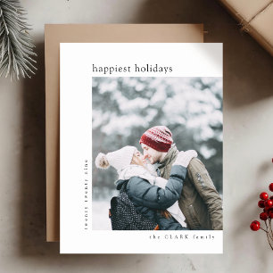 Happiest Holidays Minimalist Stylish Christmas Holiday Card