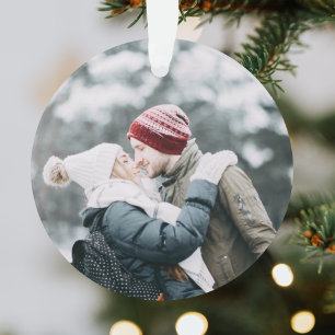 Happiest Holidays Minimalist Stylish Christmas Ornament