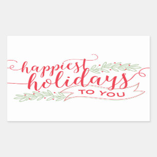 Happiest Holidays Script Stickers