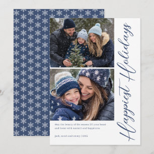 Happiest Holidays Snowflake Photo Card