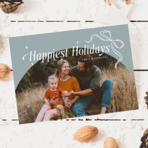 Happiest Holidays Stone Christmas Holiday Card