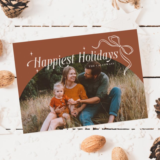 Happiest Holidays Terracott Christmas Holiday Card (Creator Uploaded)