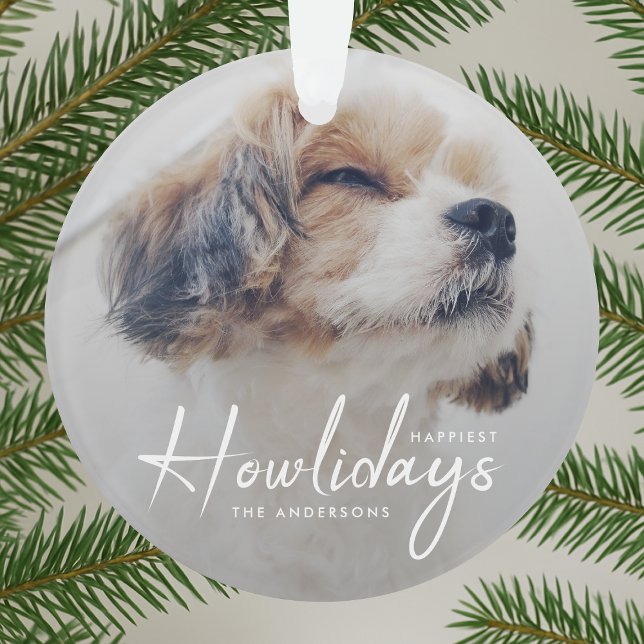Happiest Howlidays | Photo de chien Noël Minimal (Créateur téléchargé)