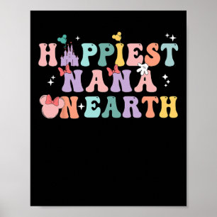 Happiest Nana On Earth Groovy Mom Mother's Day 1  Poster