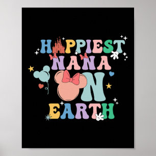 Happiest Nana On Earth Groovy Mom Mother's Day  Poster