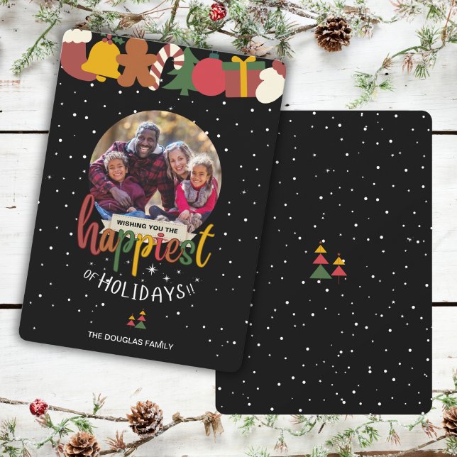 Happiest Of Holidays Christmas Photo Card (Have the happiest of holidays giving this fun and festive Christmas photo card. )