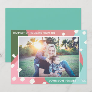 Happiest of Holidays Colourful Abstract Christmas Invitation