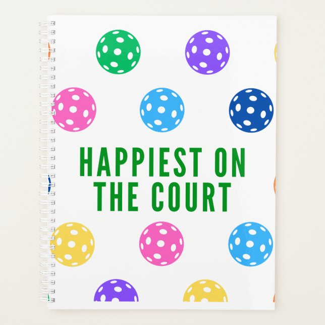 Happiest on the Court Pickleball Planner (Front)