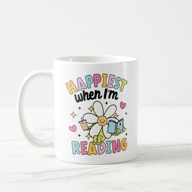 Happiest when I'm reading Coffee Mug (Left)