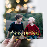Happily Drawn Merriest Christmas Real Foil Card<br><div class="desc">Celebrate the graduate in your life in style! Designed by Berry Berry Sweet (www.berryberrysweet.com). Visit our website for modern and stylish invitations,  announcements,  and personalized gifts.</div>