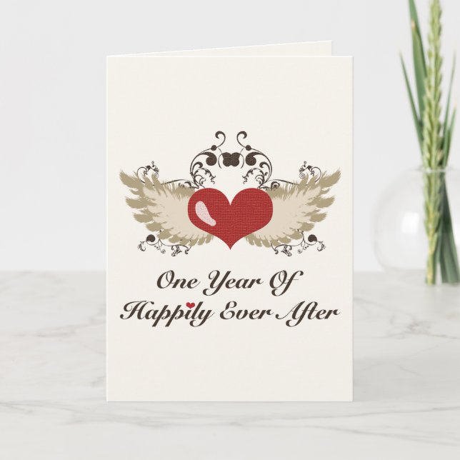 Happily Ever After 1st Year Anniversary Card (Front)