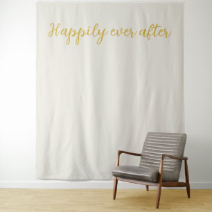 Happily Ever After Alabaster White Gold Backdrop Tapestry
