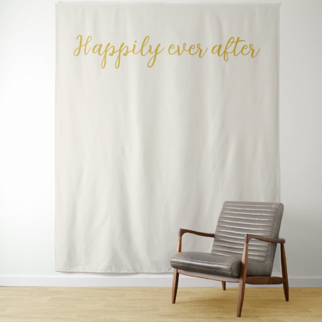 Happily Ever After Alabaster White Gold Backdrop  Tapestry (In Situ)