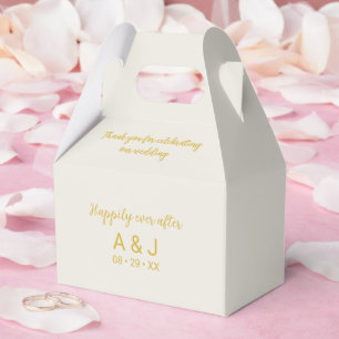 Happily Ever After Alabaster White Gold Monogram Favor Box