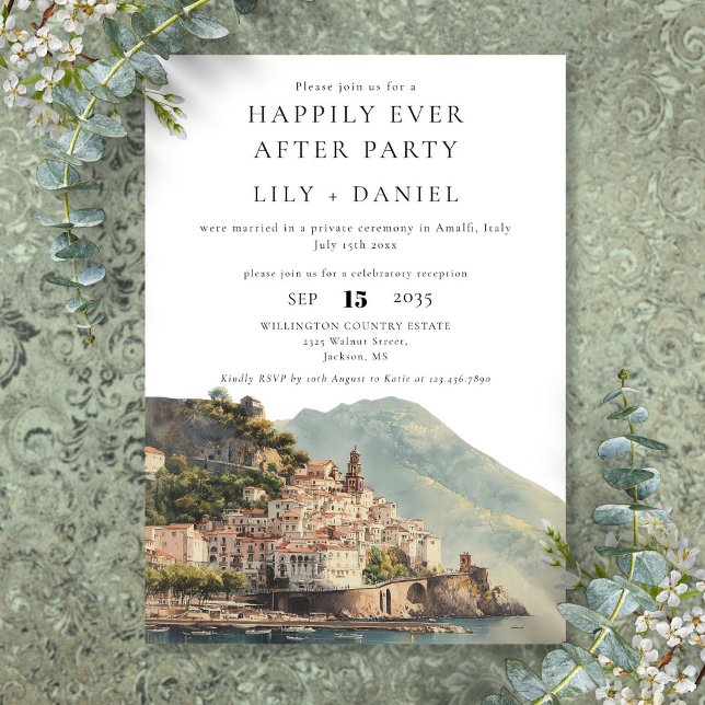 Happily Ever After Amalfi Italy Wedding Invitation (Happily Ever After Amalfi Italy Wedding Invitation)