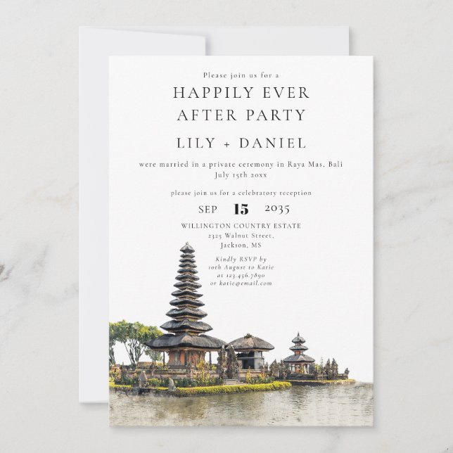 Happily Ever After Bali Wedding Invitation (Front)