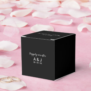 Happily Ever After Black and White Monogrammed Favor Box