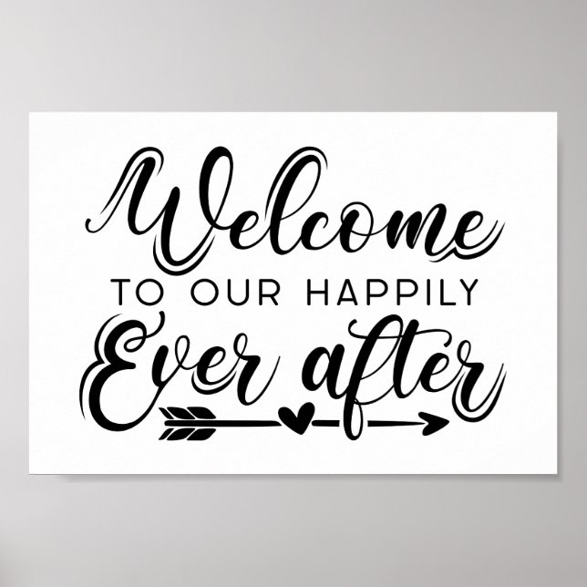 Happily Ever After | Boho Wedding Welcome Sign (Front)