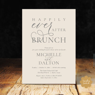 Happily Ever After Brunch Beautiful Post Wedding Invitation