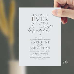 Happily Ever After Brunch Classy Wedding Elopement Invitation