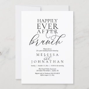 Happily Ever After Brunch, Modern Classy Wedding Invitation