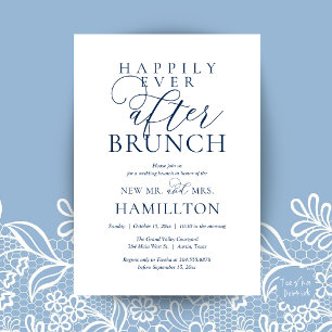 Happily Ever After Brunch Modern Post Wedding Invitation