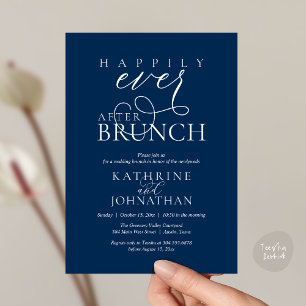 Happily Ever After Brunch Post Wedding Elopement Invitation