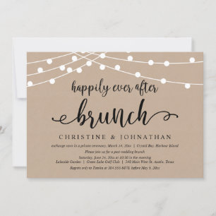 Happily Ever After Brunch, Wedding Elopement Invitation