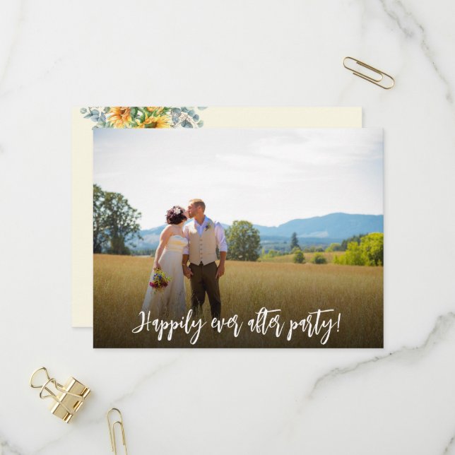 Happily Ever After Casual Wedding Reception Invitation Postcard (Front/Back In Situ)