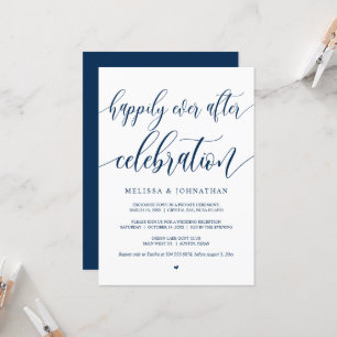 Happily Ever After Celebration, Black, Elopement Invitation