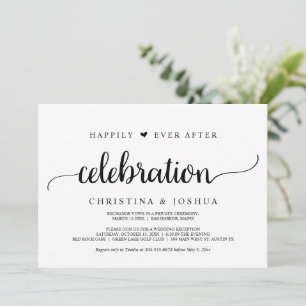Happily Ever After Celebration, Elopement, Rustic Invitation