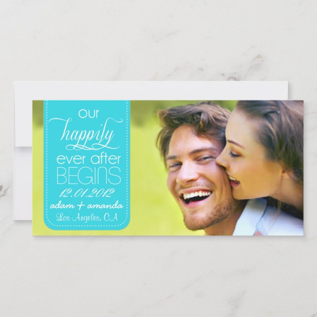 Happily Ever After Chic Save the Date Announcement (Front)