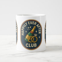 Happily Ever After Club Jumbo Mug – Retro Wedding 