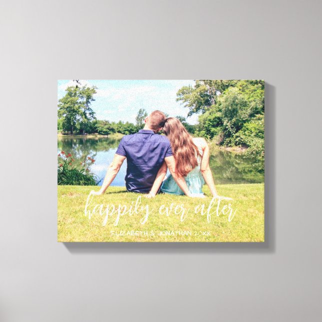 Happily Ever After Couple Photo Canvas Print (Front)