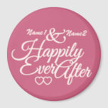 Happily Ever After custom magnet<br><div class="desc">Change the text fields to what you want. You can also change the fonts and their sizes and colours by using the "Customize it" function, as well as add more text fields if you wish. Furthermore, you can change (edit) the background colour of this item to whatever you want. See...</div>