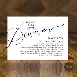 Happily Ever After Dinner, Modern Wedding Party Invitation