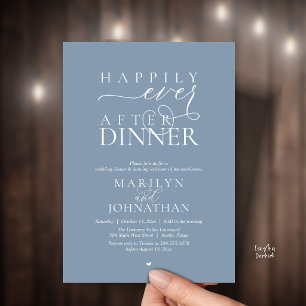 Happily Ever After Dinner Modern Wedding Reception Invitation