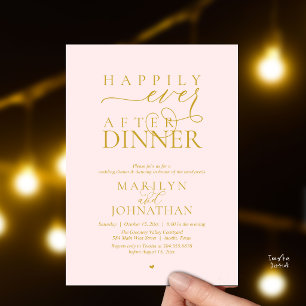 Happily Ever After Dinner Modern Wedding Reception Invitation