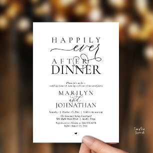 Happily Ever After Dinner Modern Wedding Reception Invitation