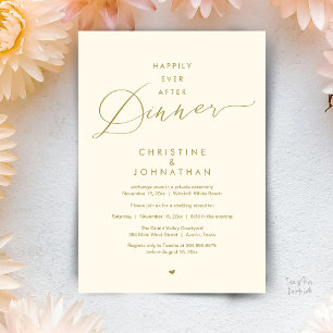 Happily Ever After Dinner Modern Wedding Reception Invitation