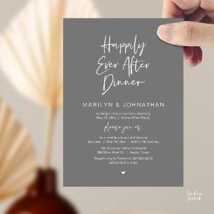 Happily Ever After Dinner Modern Wedding Reception Invitation