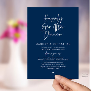 Happily Ever After Dinner Modern Wedding Reception Invitation