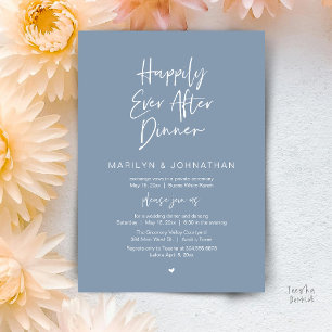 Happily Ever After Dinner Modern Wedding Reception Invitation