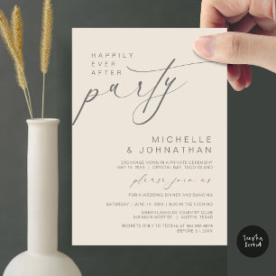 Happily Ever After Dinner Party, Wedding Elopement Invitation