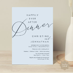 Happily Ever After Dinner Romantic Elegant Wedding Invitation